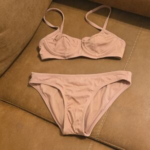 Xhilaration Blush Ribbed Bikini Set